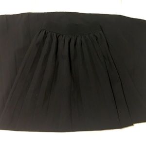 Black Pleated Skirt with Elastic Waistband